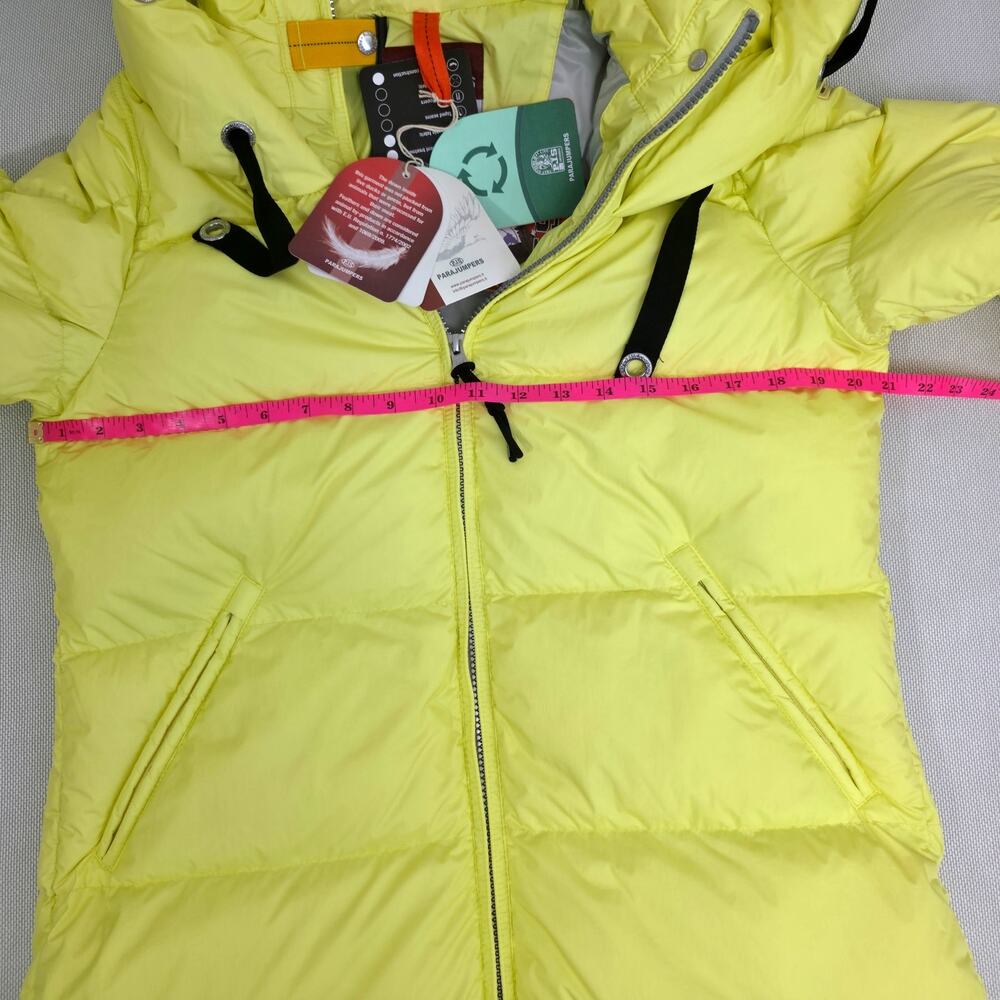 Parajumpers Panda Charlock Yellow Extra Long Down Jacket Puffer Coat Small NWT - Picture 6 of 13